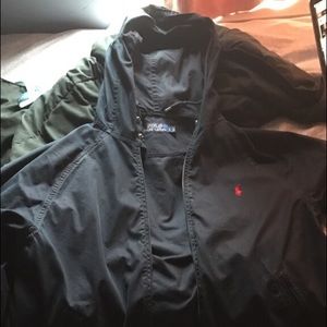Blue polo Ralph Lauren zip up jacket. Size large.