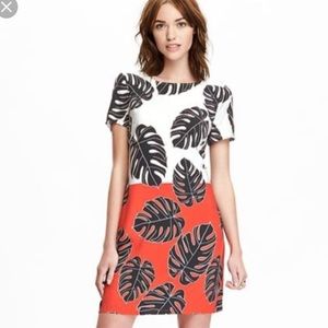 Old Navy Palm Print Shift Dress - M Tall