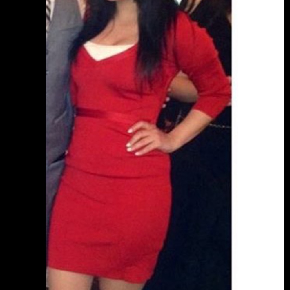 Dash collections red low cut dress