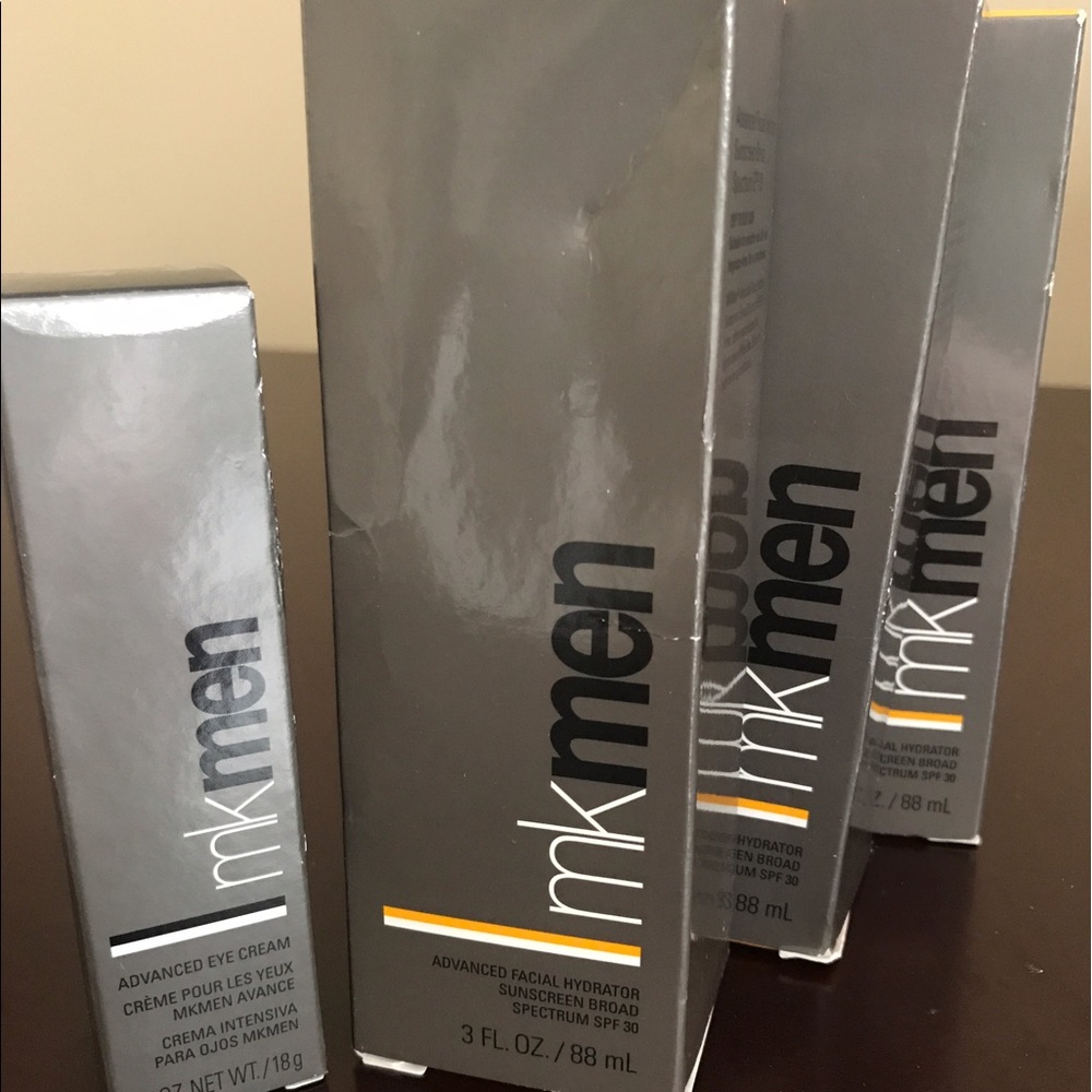 MK men's advanced facial hydrators and eye cream