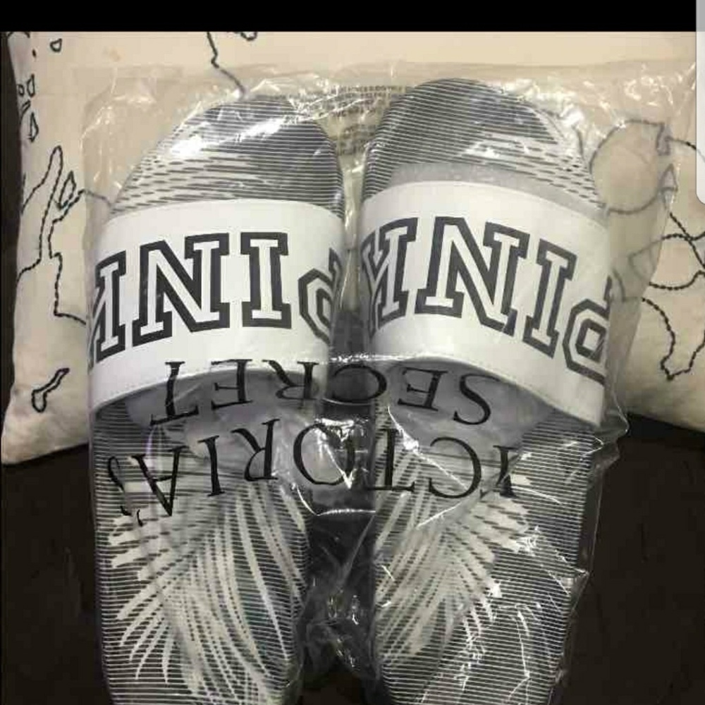 Vs Pink slide on flip flop sandals