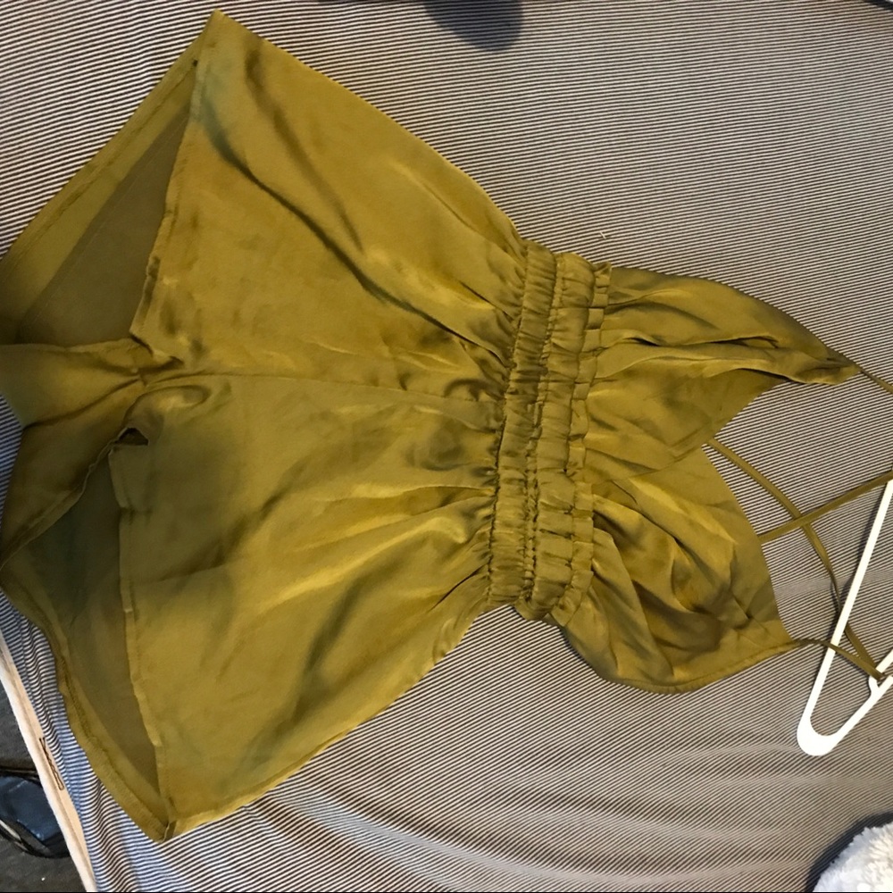 Olive green romper.