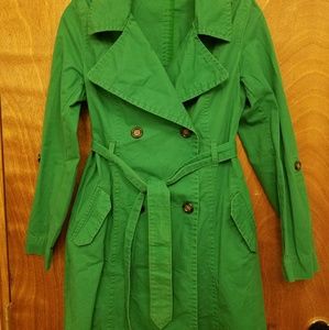 Green trench coat