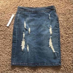 Destroyed jean skirt