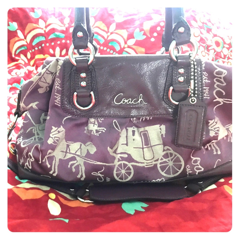 Purple coach purse