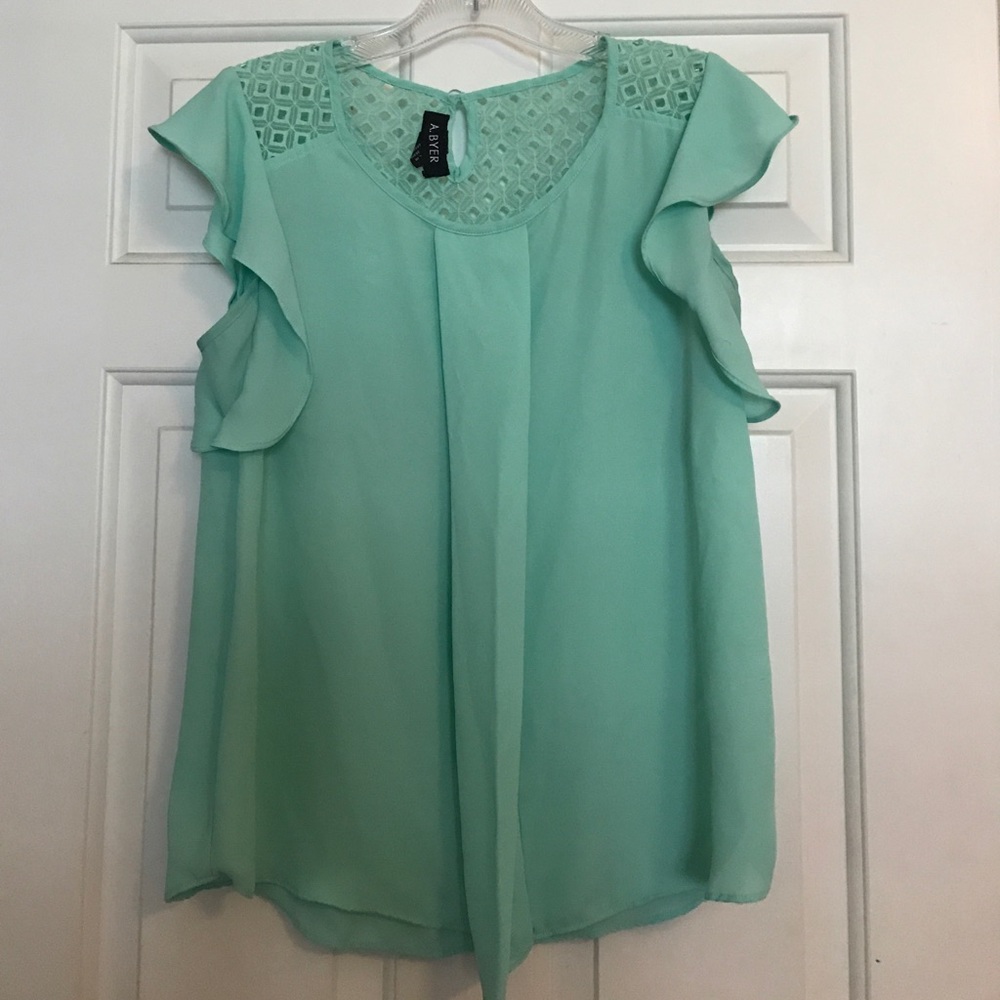 Flutter sleeve and Lace top