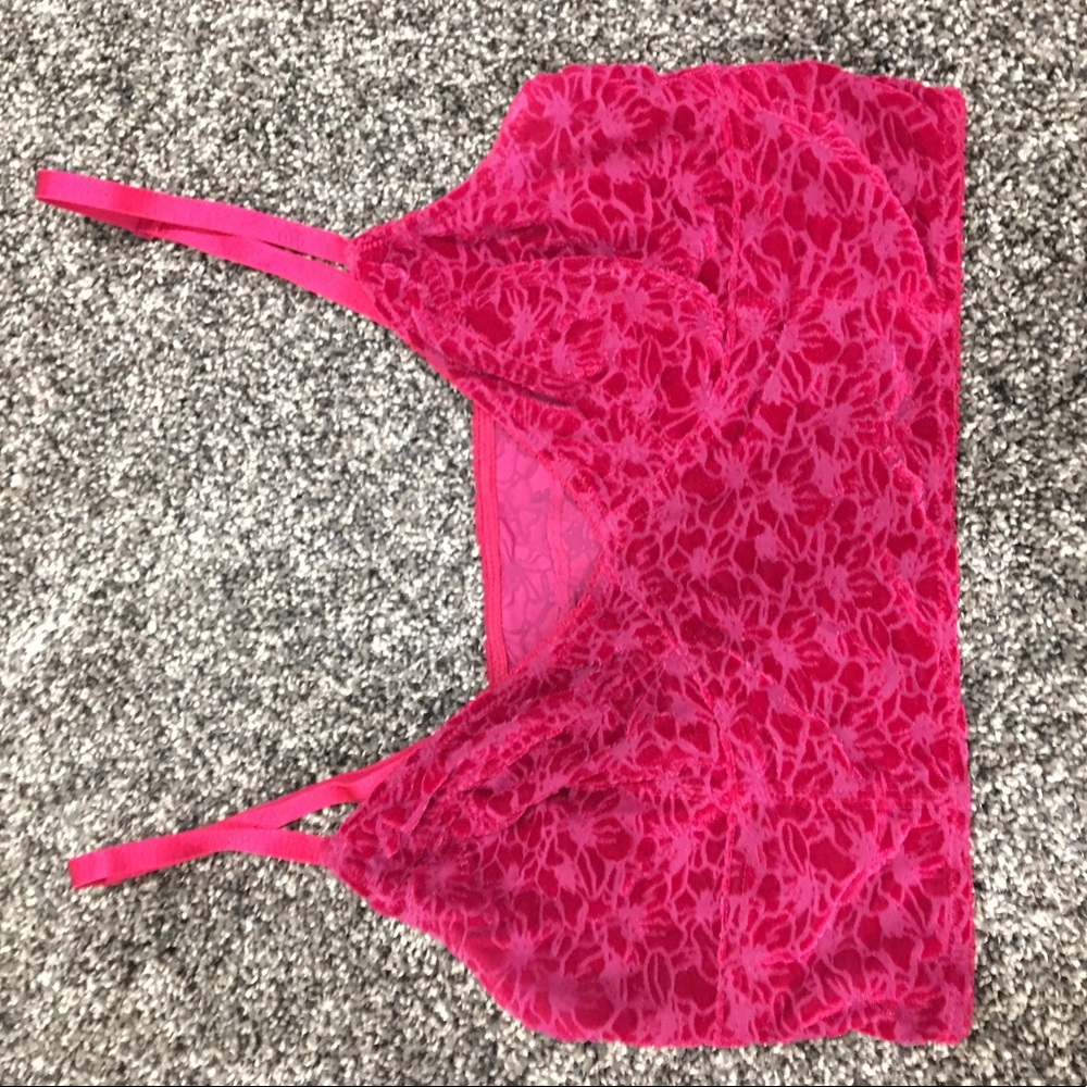 Free People Pink Velvet Bralette