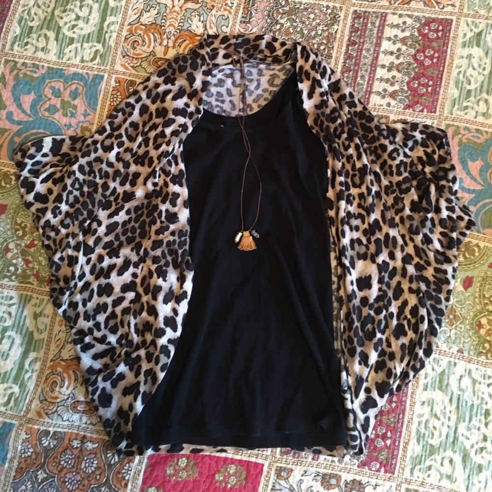 Animal Print Rayon Kimono Cocoon