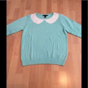 Mint Peter Pan Collar Print Sweater Top Forever21
