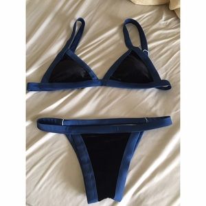 Black and Blue Velvet Bikini Brand New With Tags