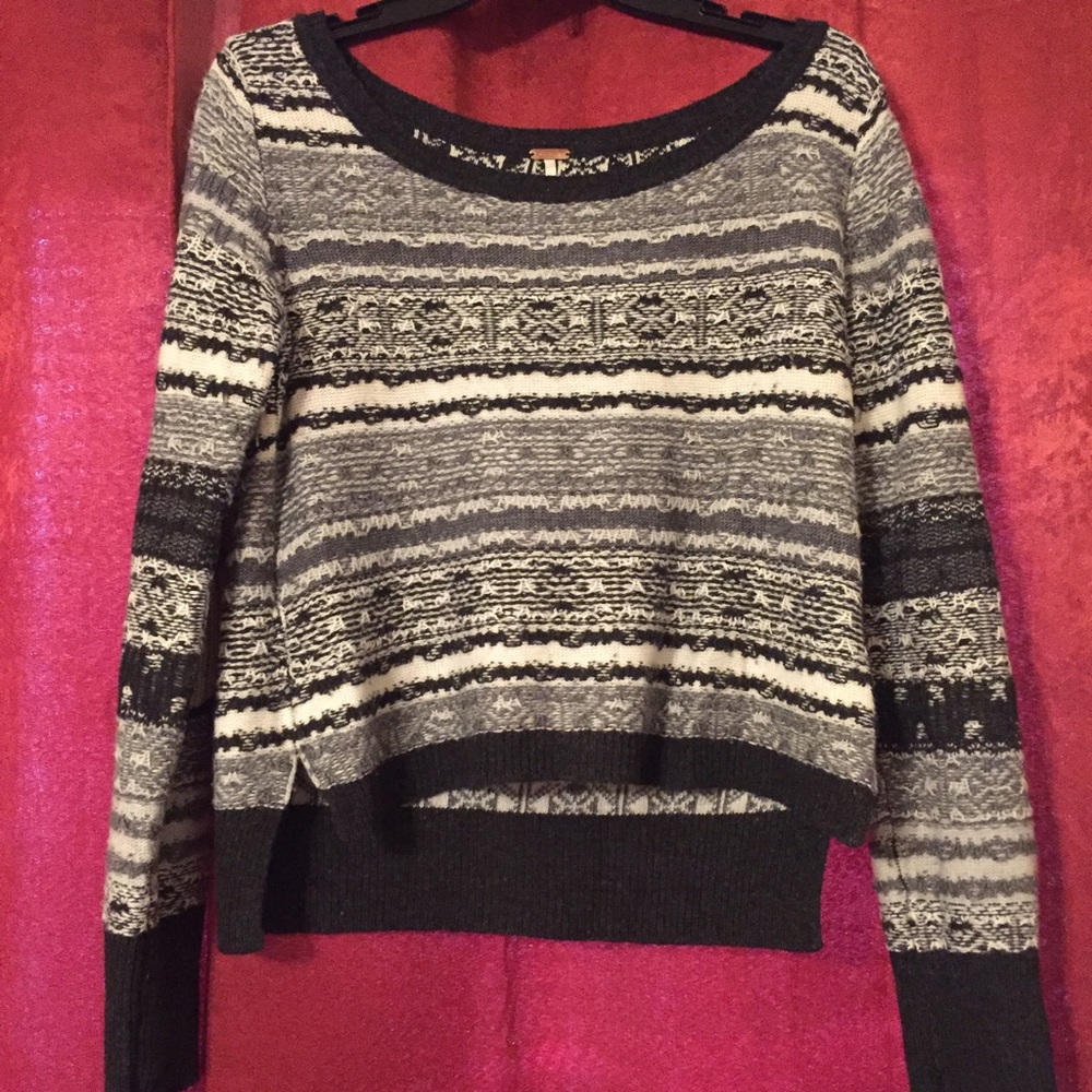 FREE PEOPLE black and white sweater