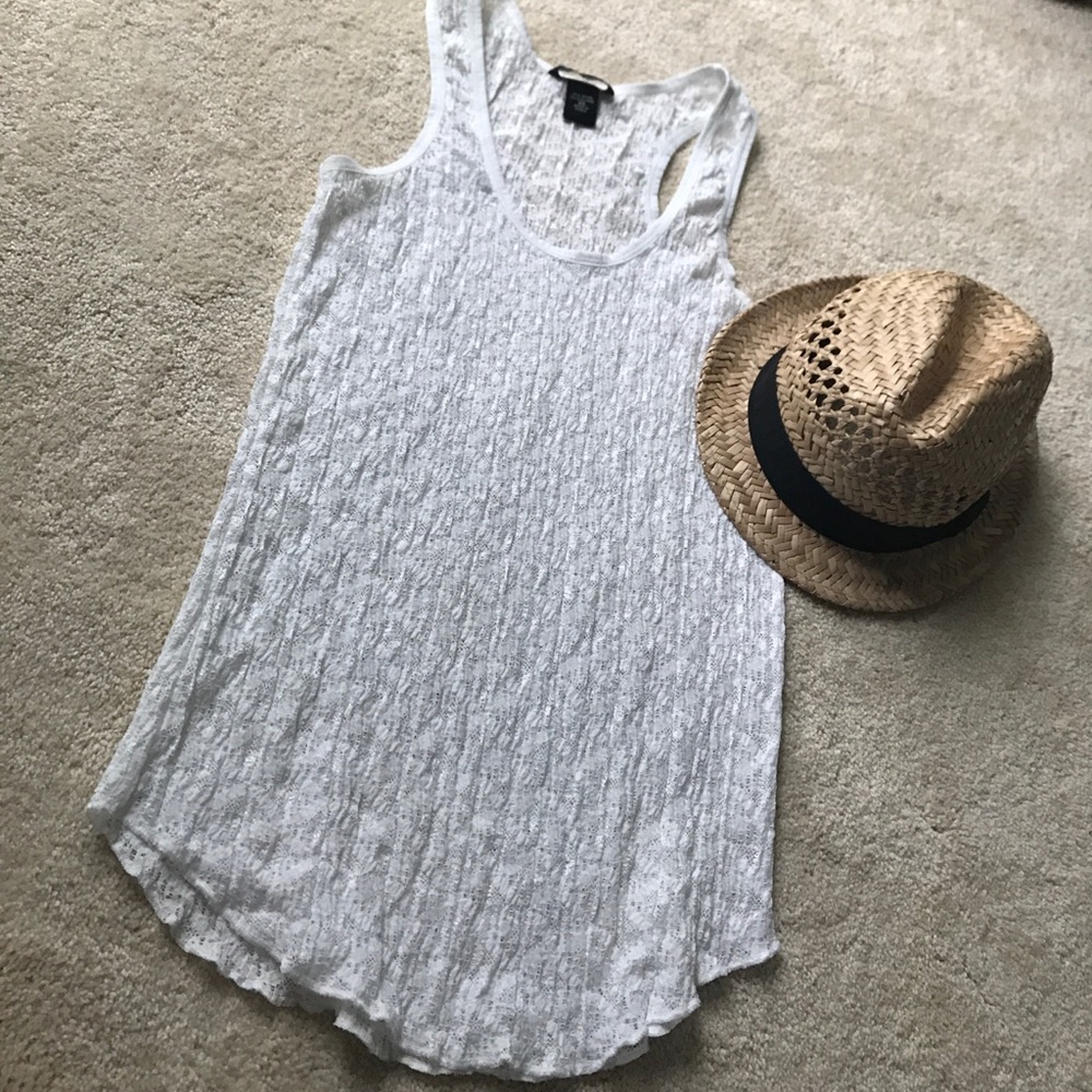 MODA White Lace Racerback Tank