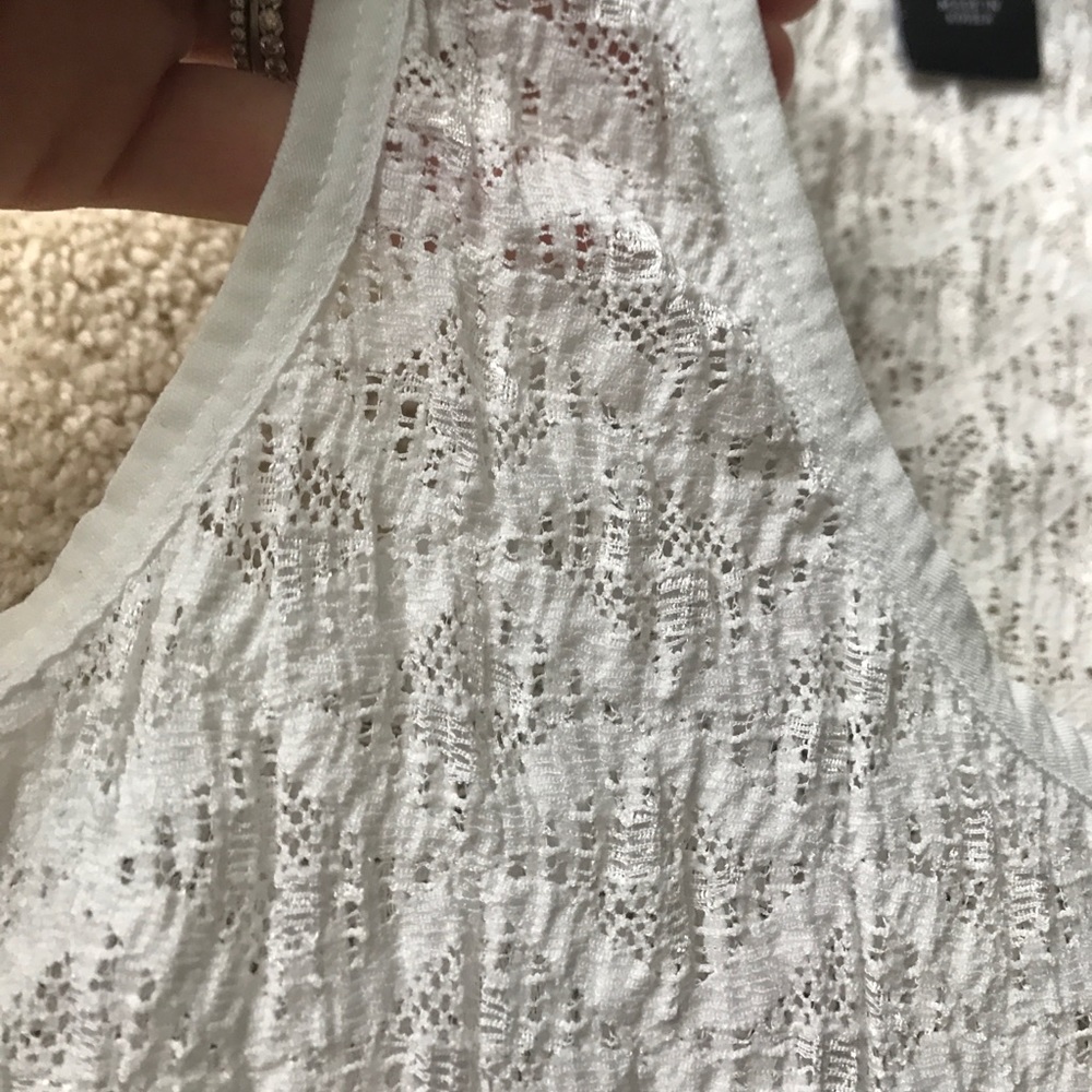 MODA White Lace Racerback Tank - Picture 2 of 3