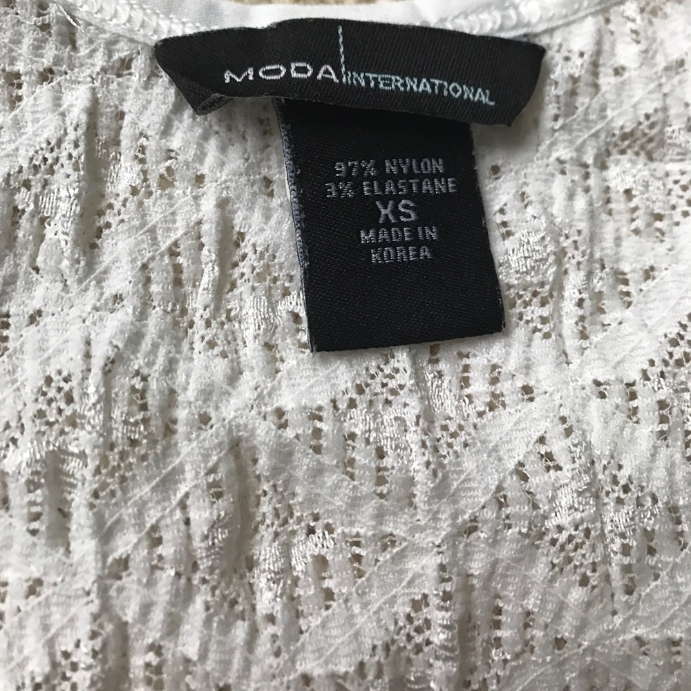 MODA White Lace Racerback Tank - Picture 3 of 3