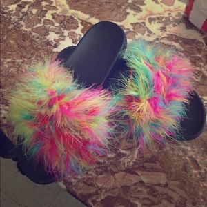 Colorful fur slides
