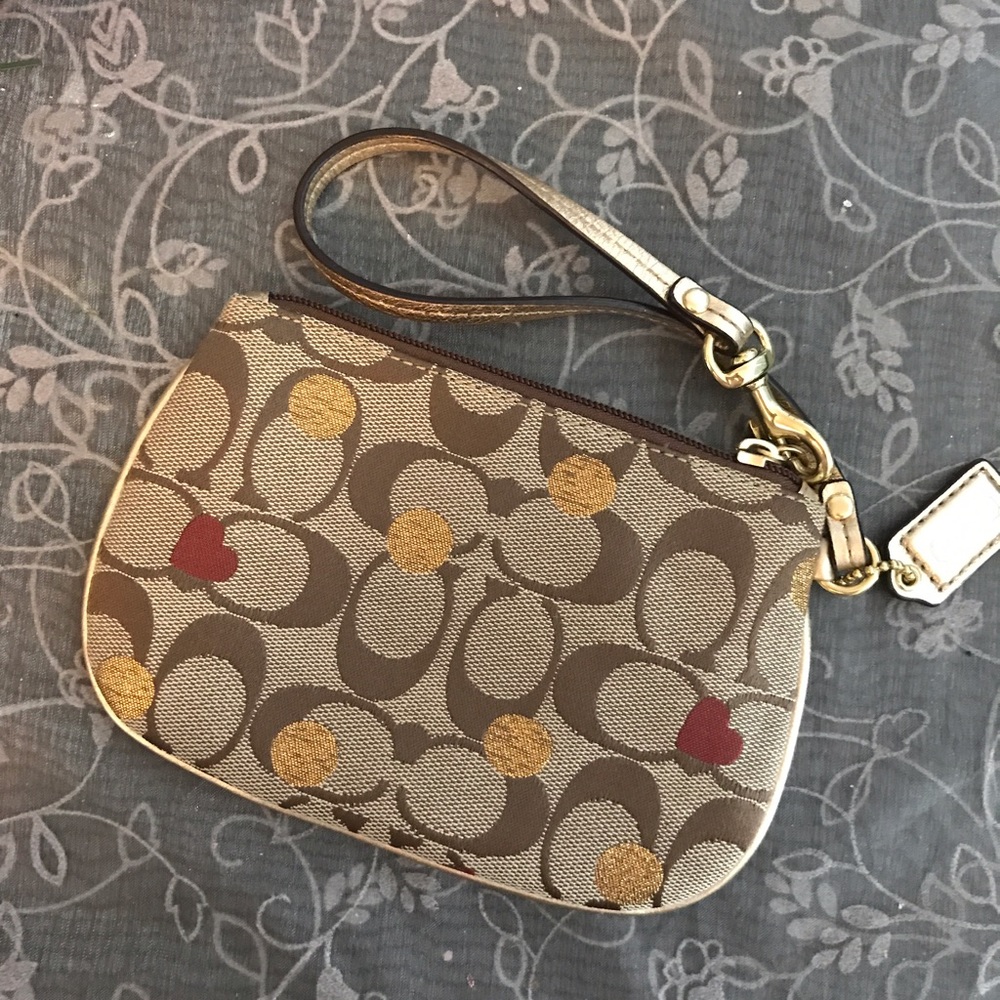Authentic Coach Wristlet with hearts ♥️