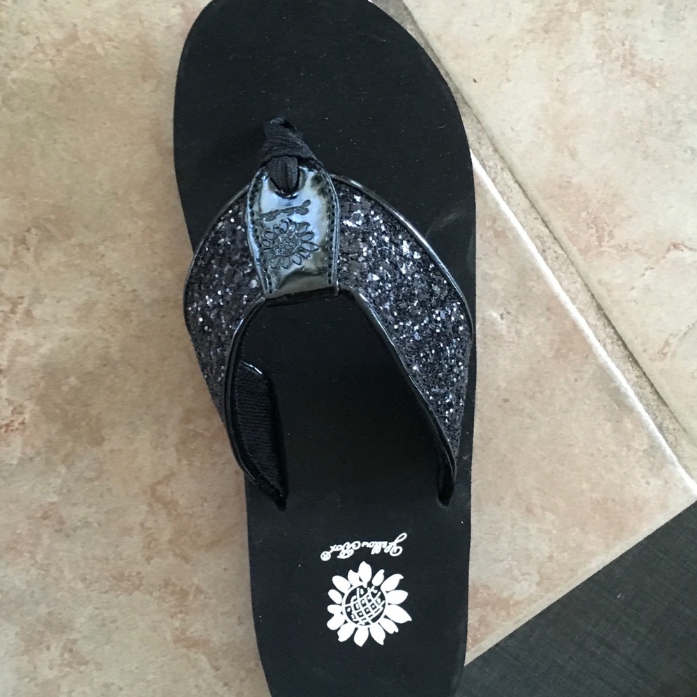 Yellow box flip flops