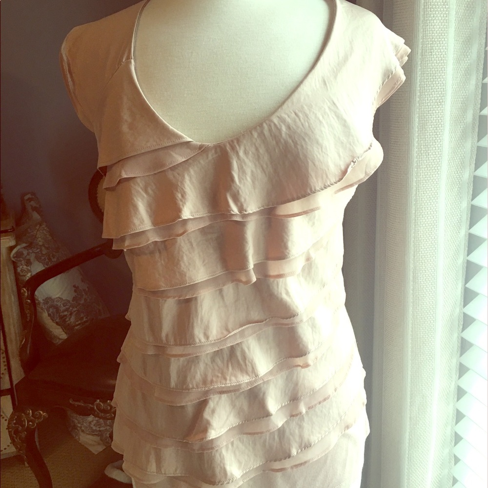 The Limited Pale Pink Ribbed Blouse