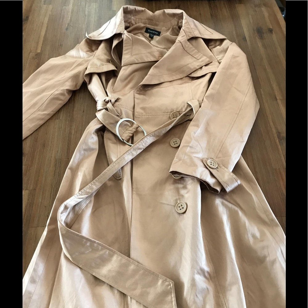 Bebe XS ( Regular) gold sateen coat