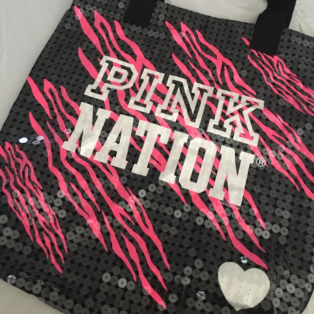 Pink Victoria secret sequin bag