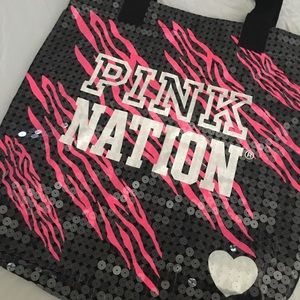 Pink Victoria secret sequin bag