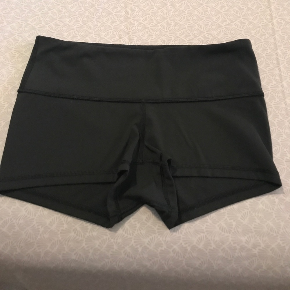 Black Lululemon athletic shorts
