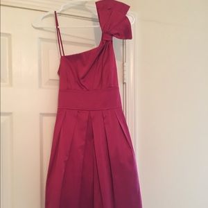 Dark Pink One Shoulder Dress
