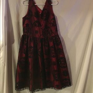 Red and black dress