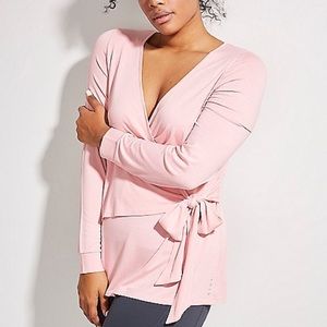 Lane Bryant soft pink wrap top