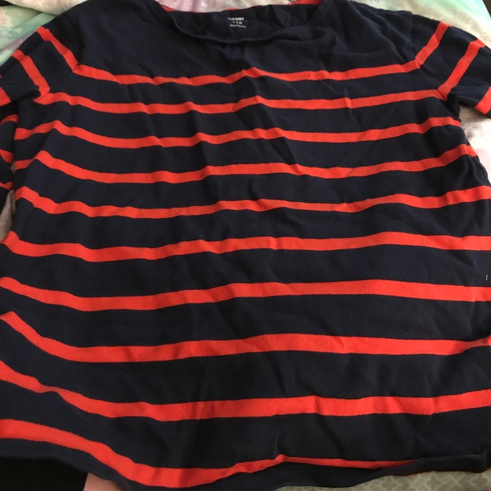 Blue and orange sweater