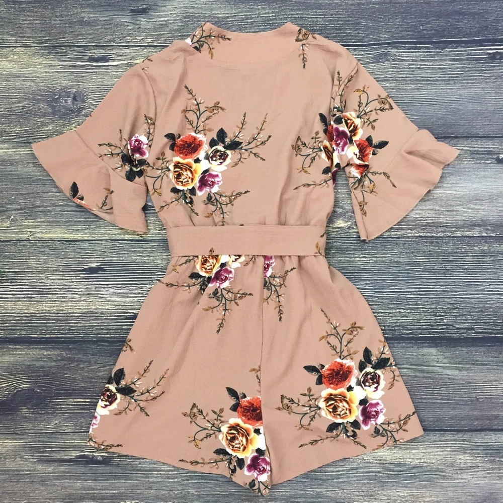 Floral roses romper playsuit boho bohemian style - Picture 2 of 2