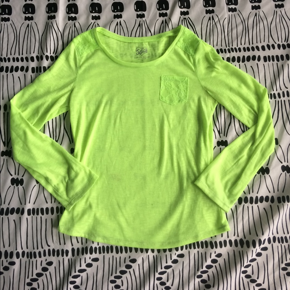 Justice Brand Neon Yellow Top