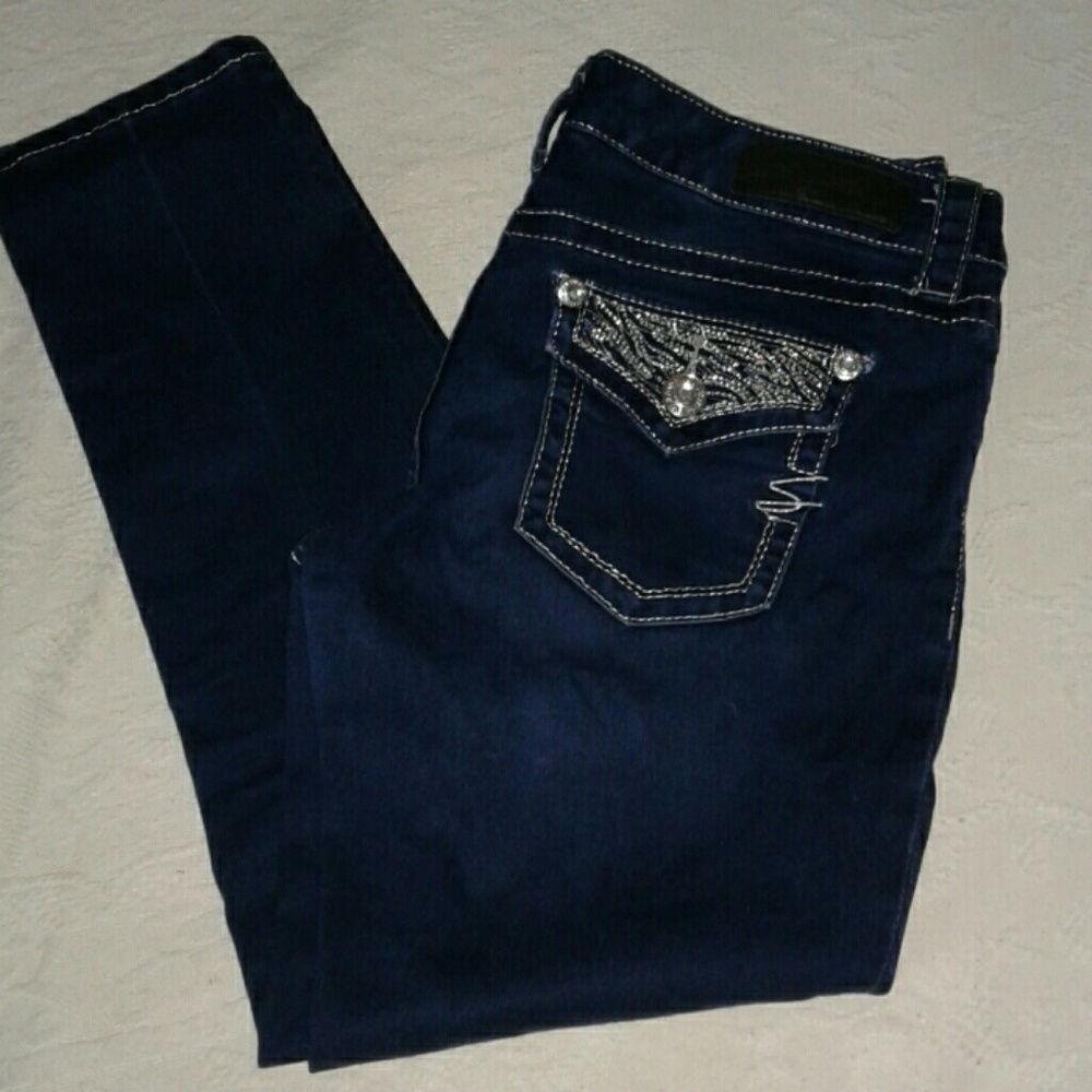 Petite Seven7 women's bling skinny jeans