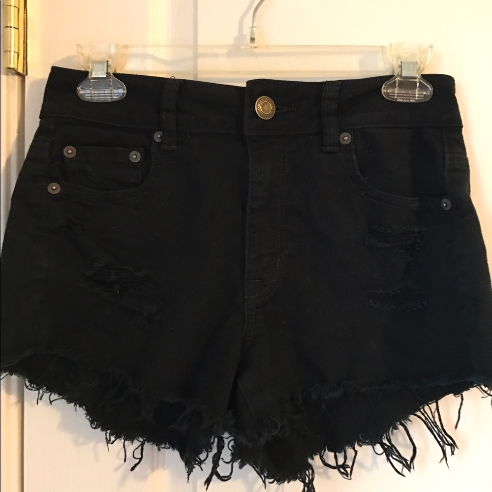High Wasted Black American Eagle Shorts
