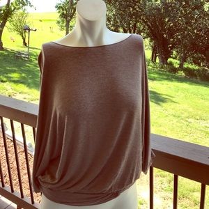 Mocha dolman sleeve top