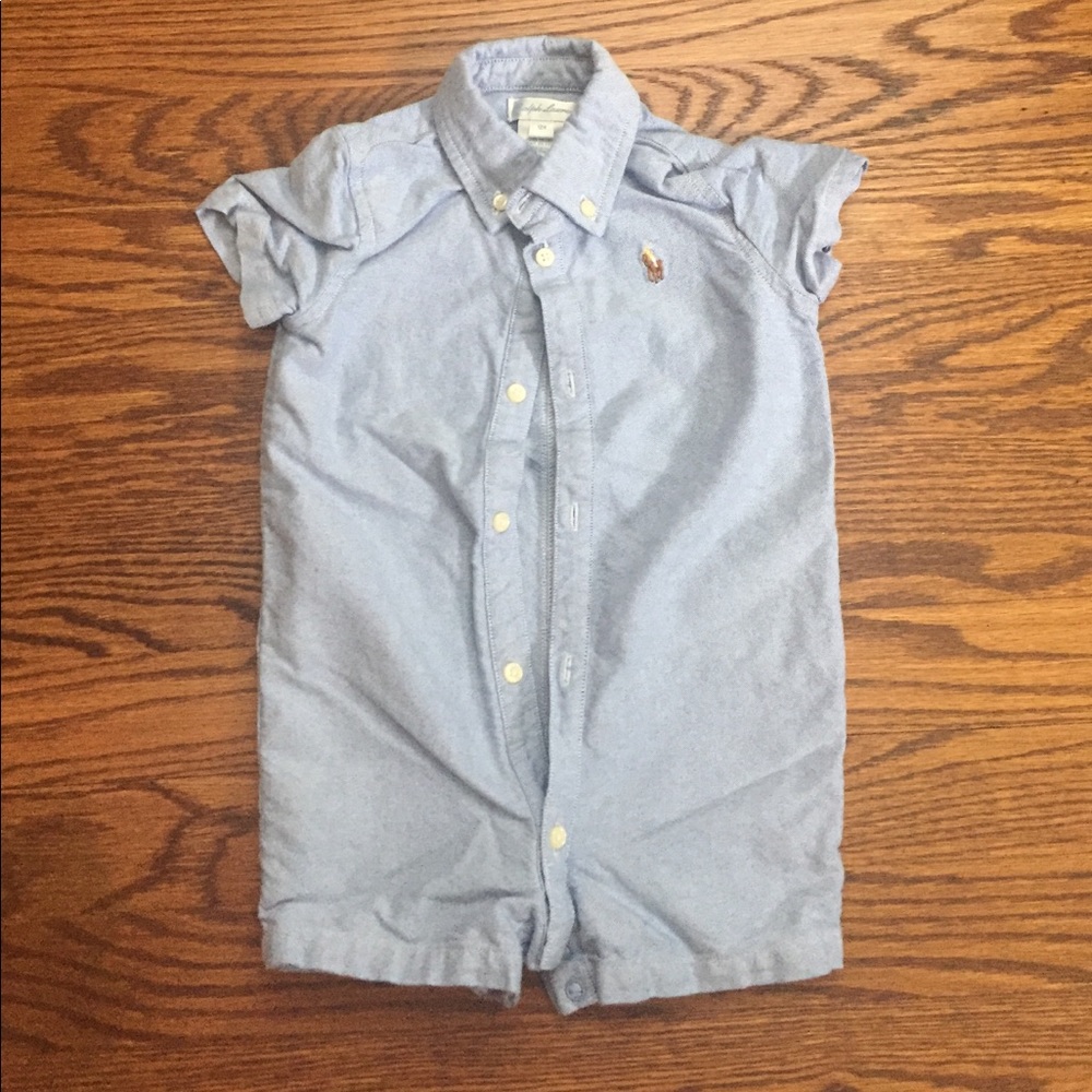 Ralph Lauren Chambray Blue Romper