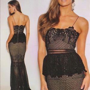 Brand new gown - black and nude lace