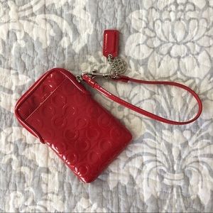 Red Coach Wristlet