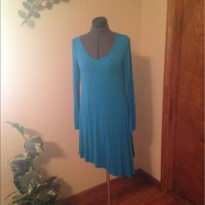 Turquoise Asymmetrical Tunic Dress