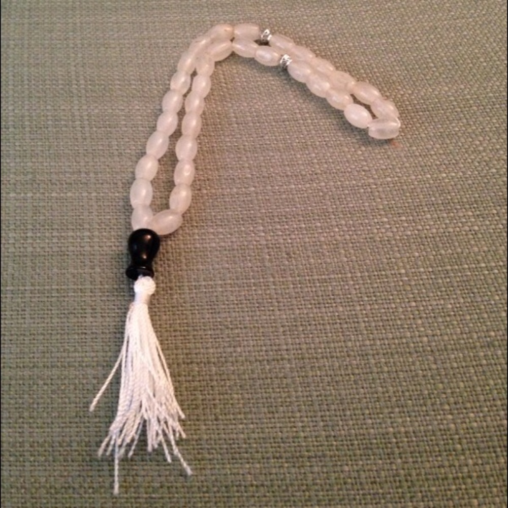 Worry beads the stones are white serpentine