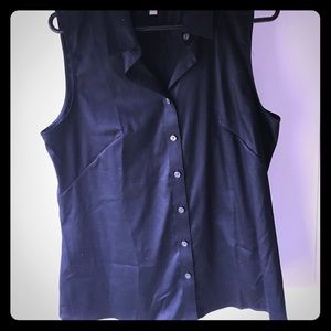 Navy Blue Collared Tank