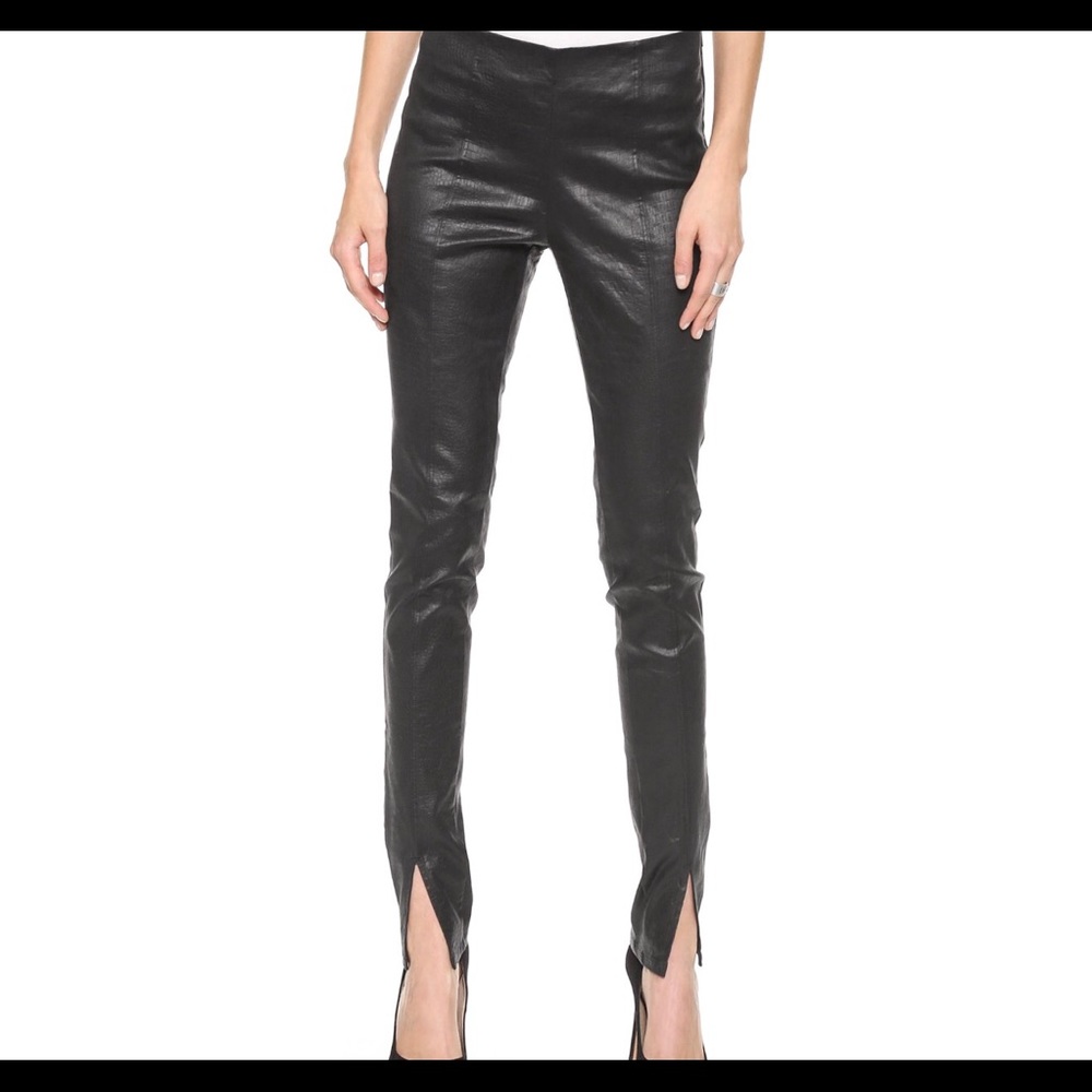 Evleo black pants or leggings leathery