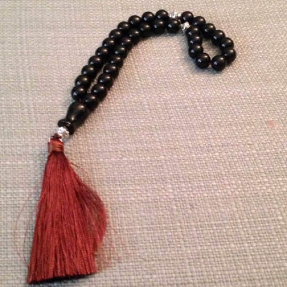 Worry beads the stones are black jasper