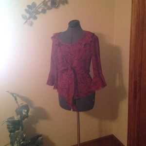 3/4 Sleeve Sheer Blouse