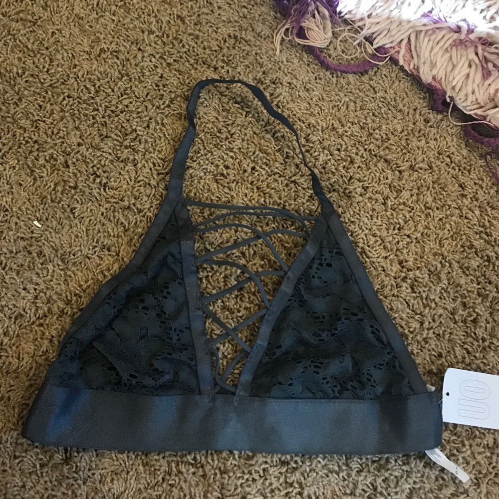 Lace Up V Neck Bralette