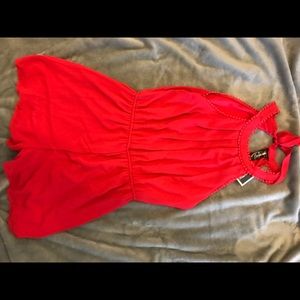 Red romper NWT large