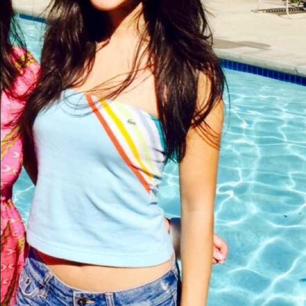 sporty chic Lacoste tube top