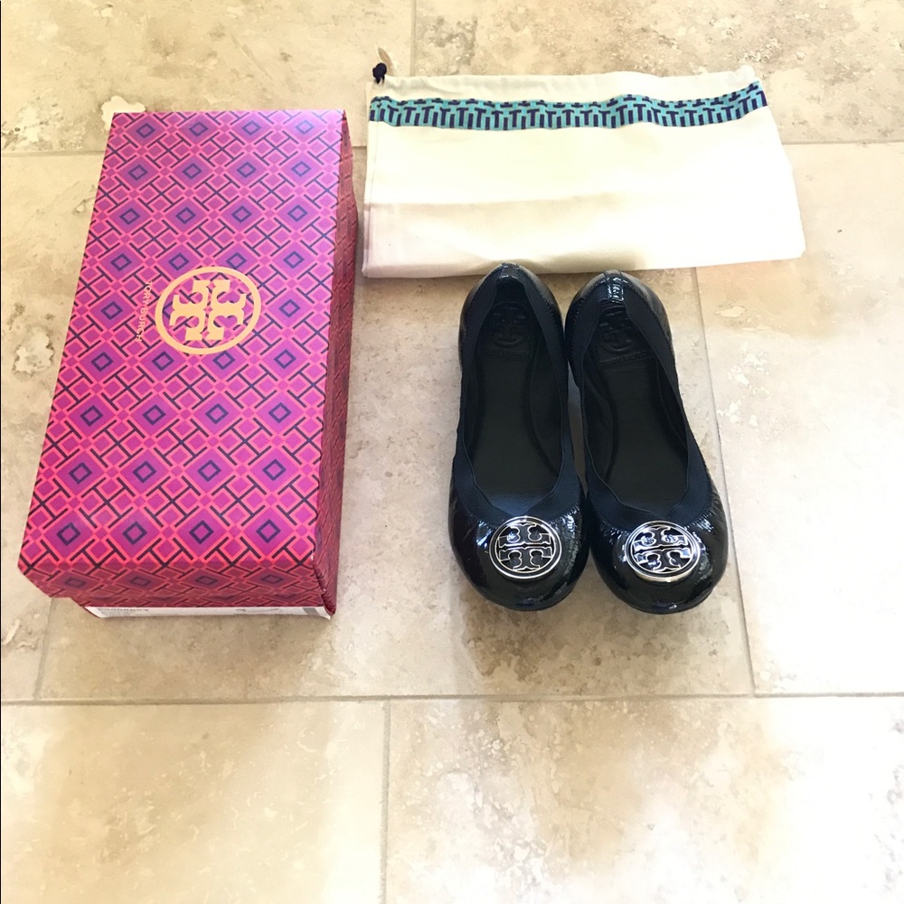 Tory Burch Black Patent leather Ballet flats