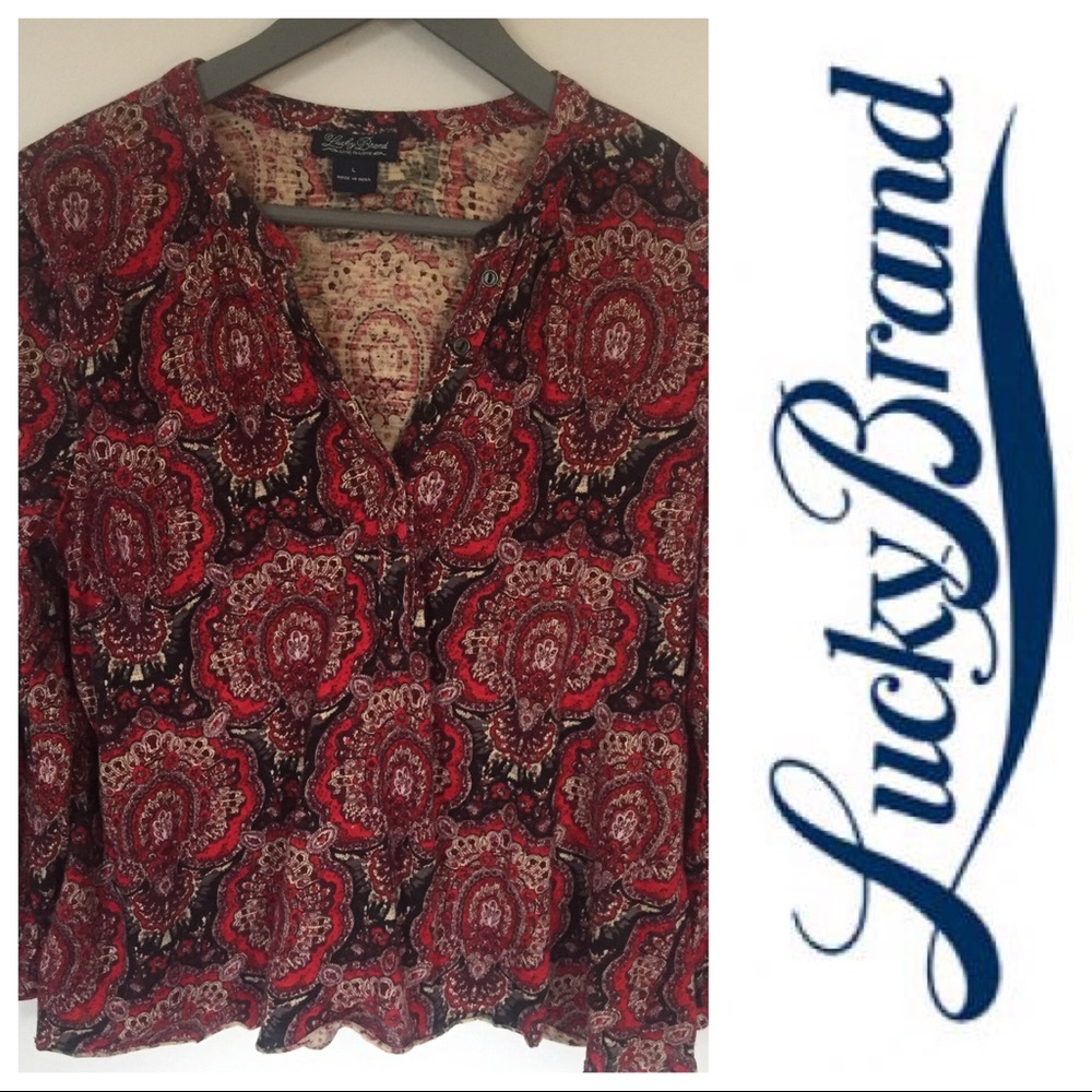 ❌SOLD❌ LUCKY BRAND 3/4 Sleeve Blouse Size L