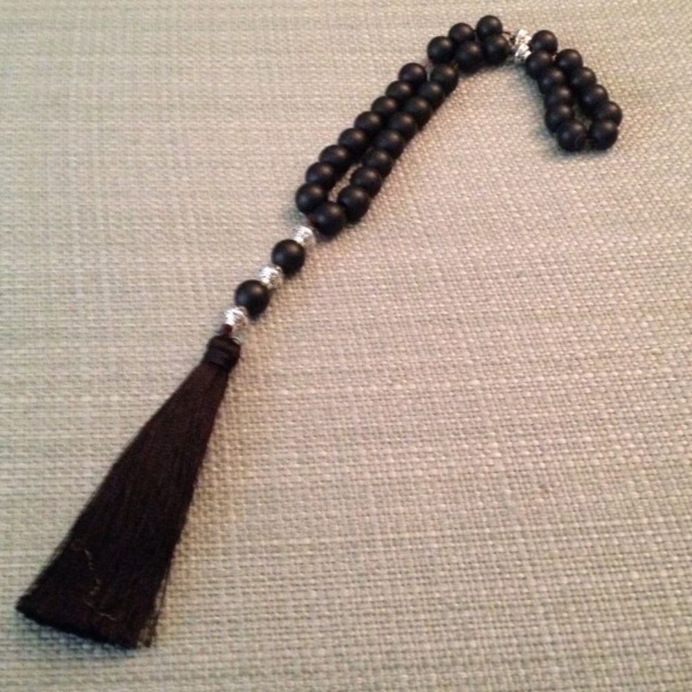 Worry beads the stones are matte black onyx